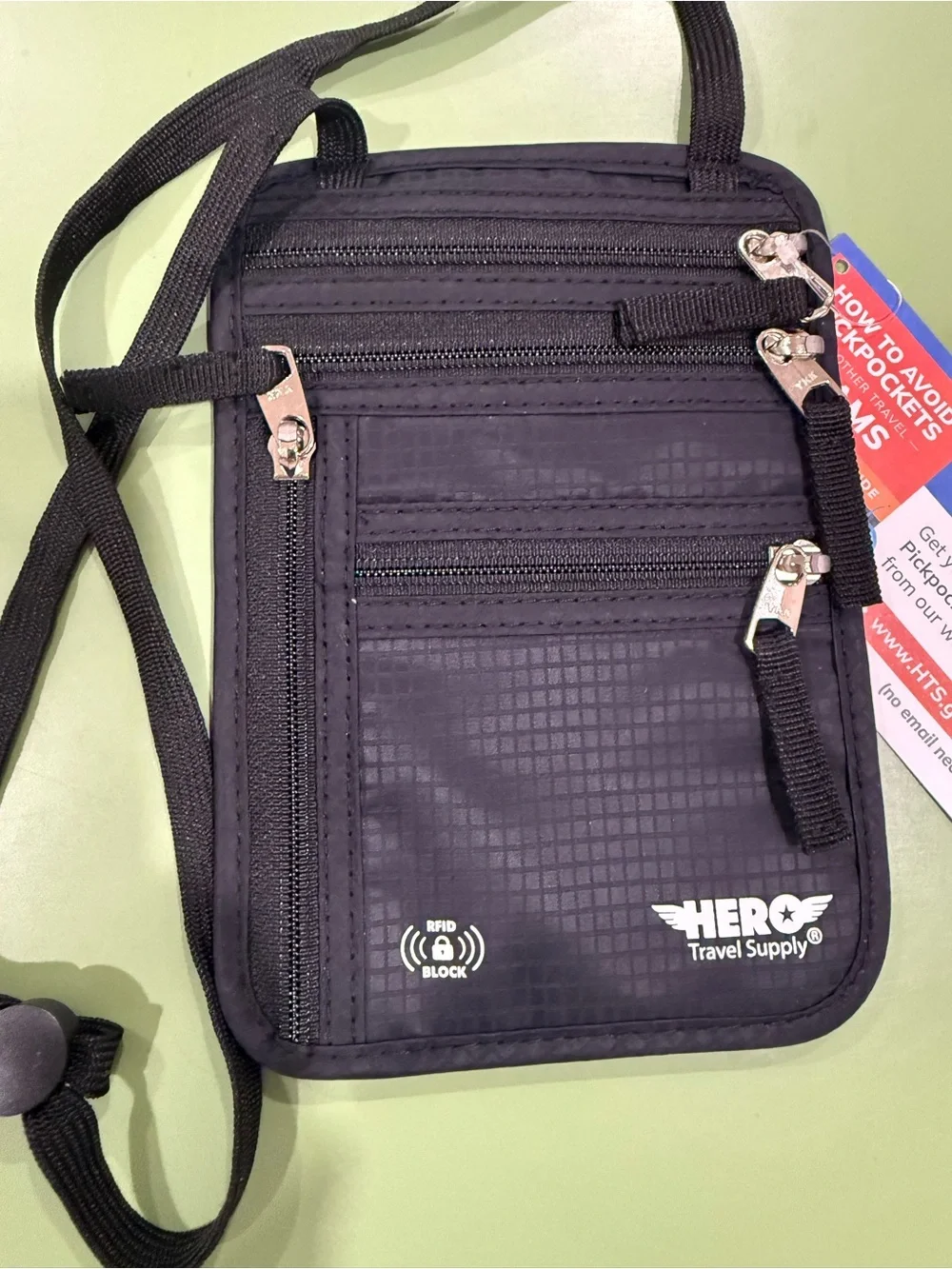 Black RFID Neck Pouch